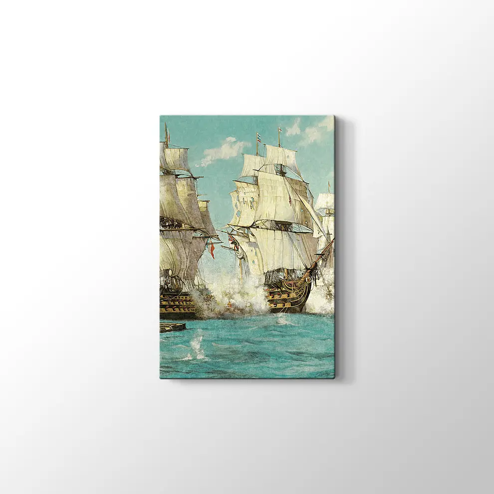 Deniz Savaşı Kanvas Tablo
