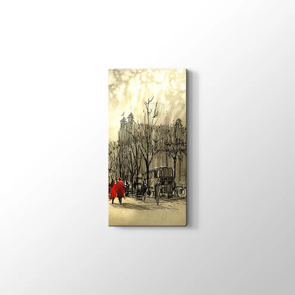 Kırmızılı Çift Kanvas Tablo