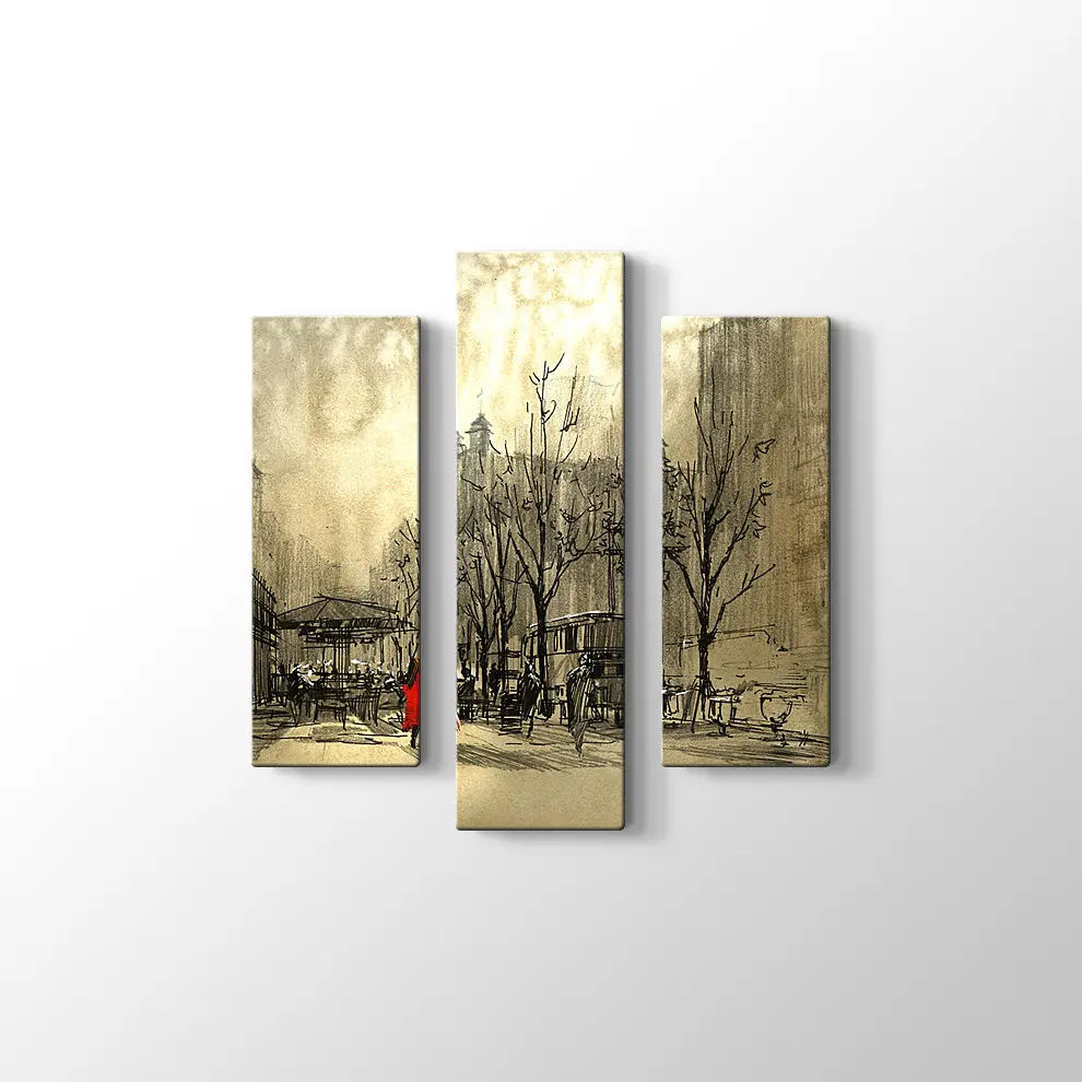 Kırmızılı Çift Kanvas Tablo