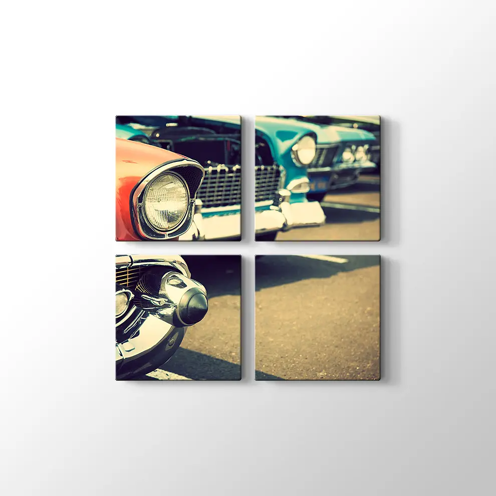 Klasik Arabalar Kanvas Tablo