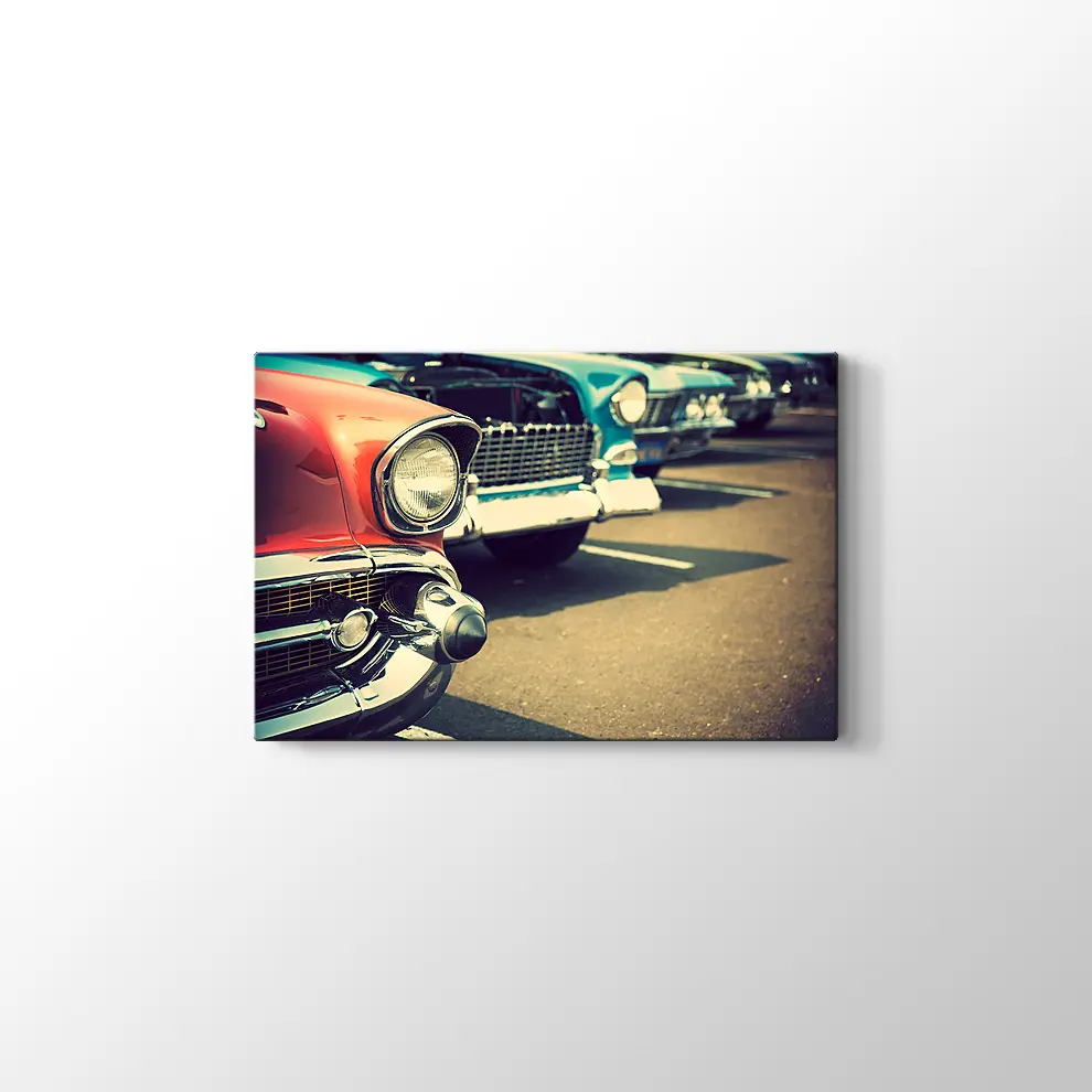 Klasik Arabalar Kanvas Tablo