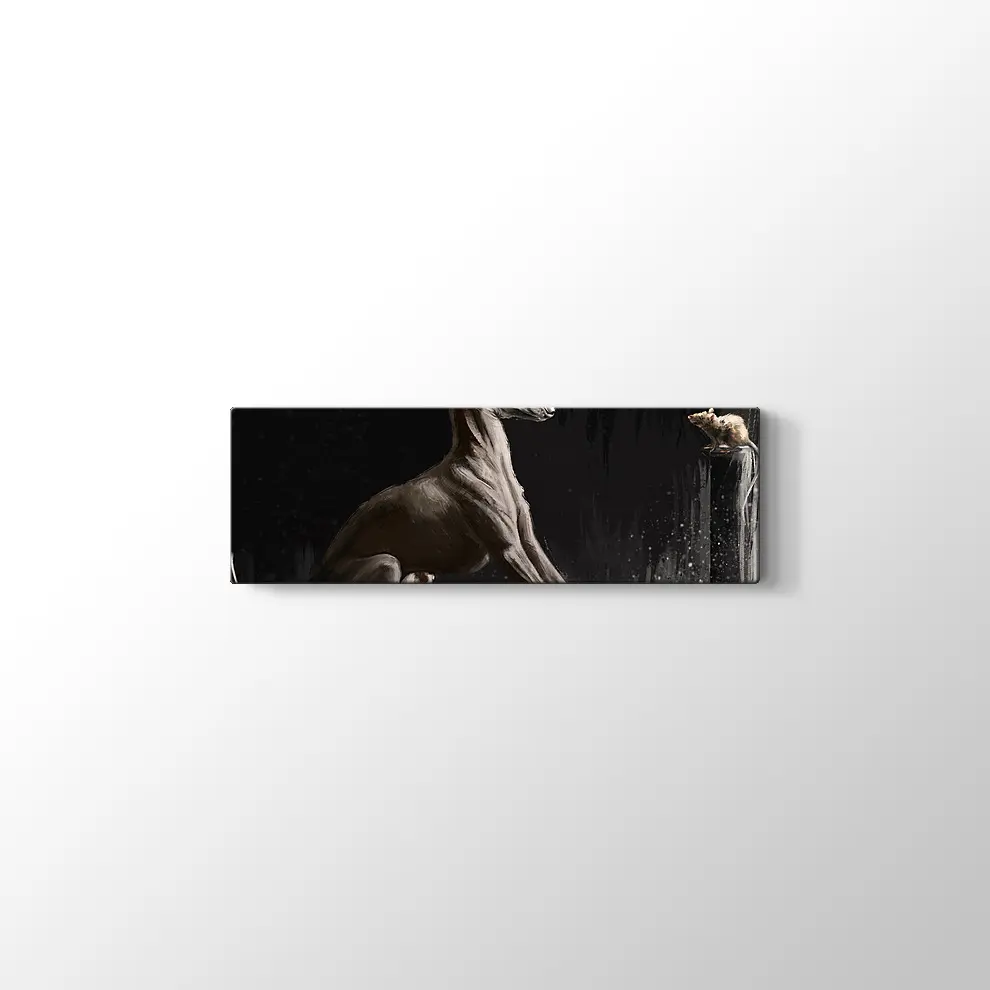 Dijital Fare Portreli İtalyan Tazısı Kanvas Tablo