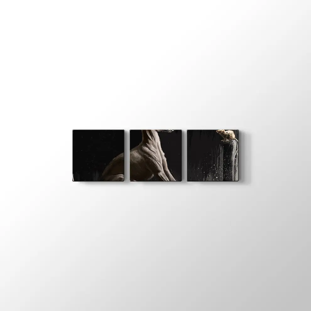 Dijital Fare Portreli İtalyan Tazısı Kanvas Tablo