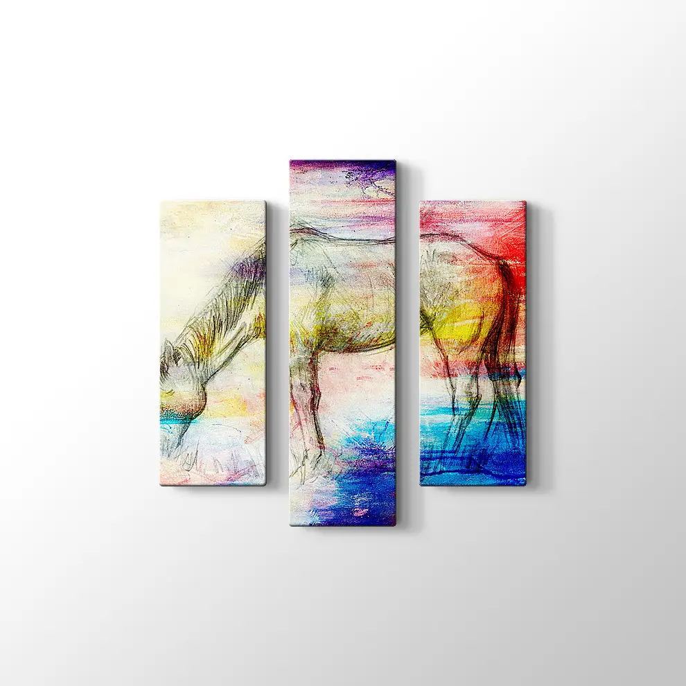 Dekoratif At Kanvas Tablo