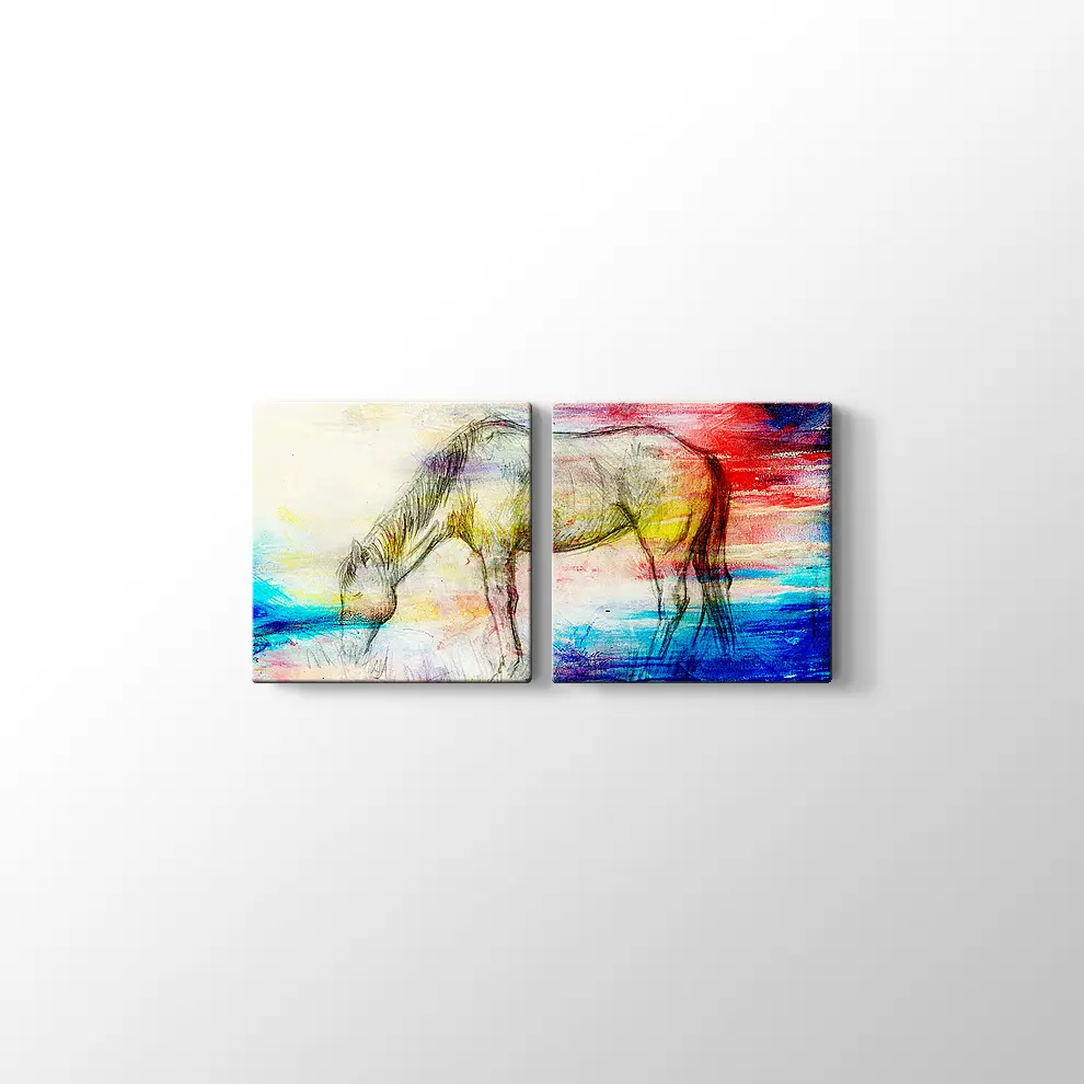 Dekoratif At Kanvas Tablo