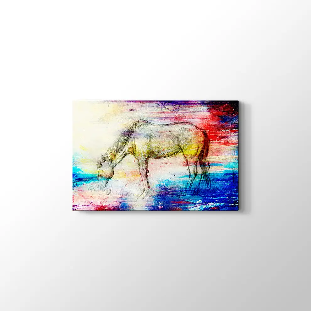 Dekoratif At Kanvas Tablo