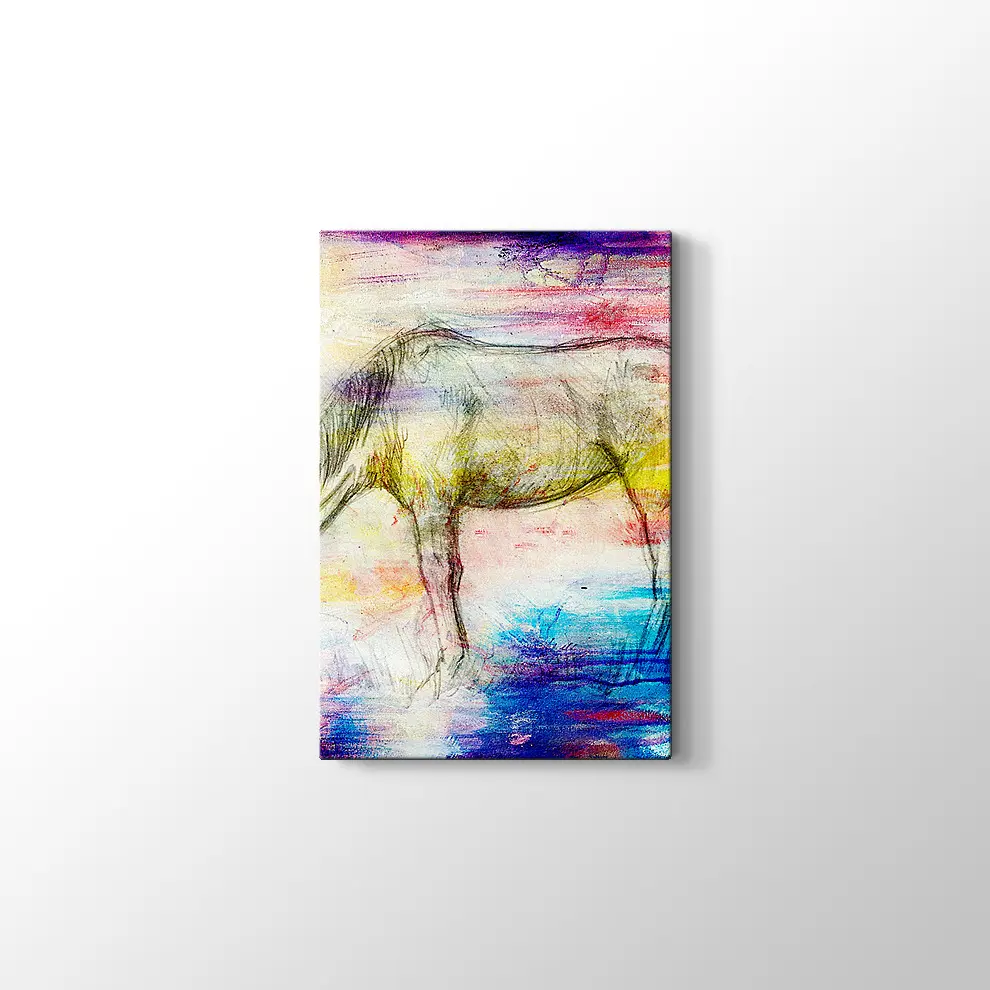 Dekoratif At Kanvas Tablo