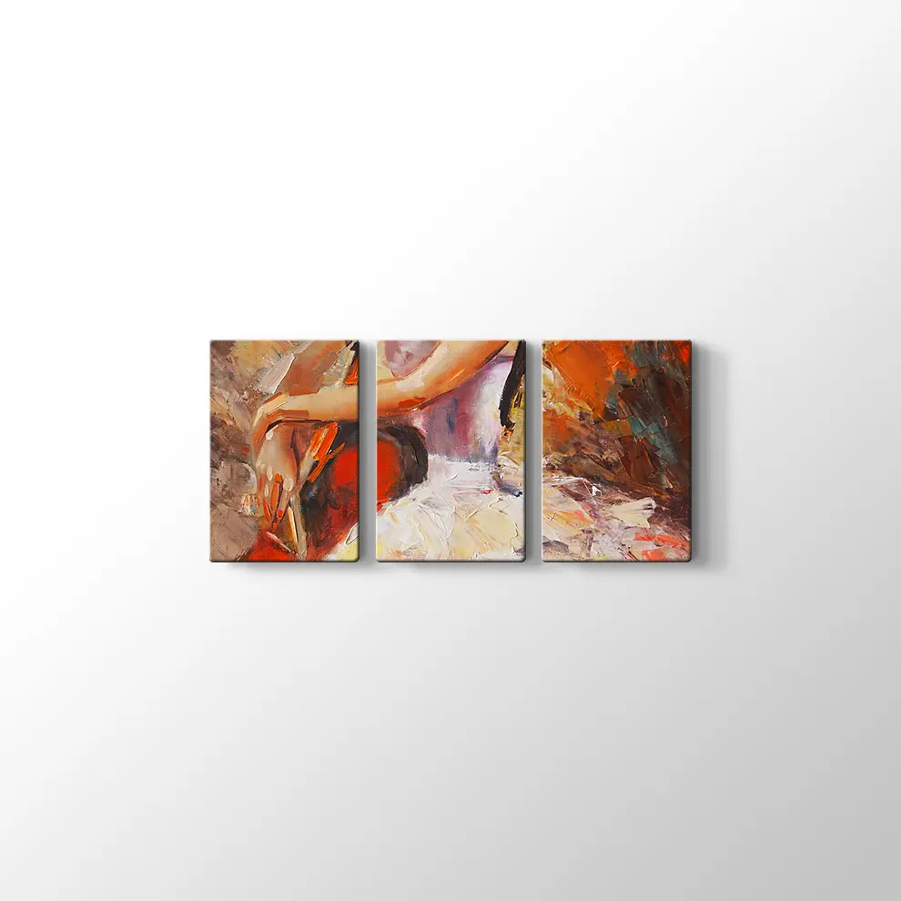 Dekoratif Çello Çalan Kadın Kanvas Tablo