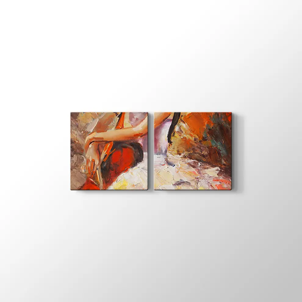 Dekoratif Çello Çalan Kadın Kanvas Tablo