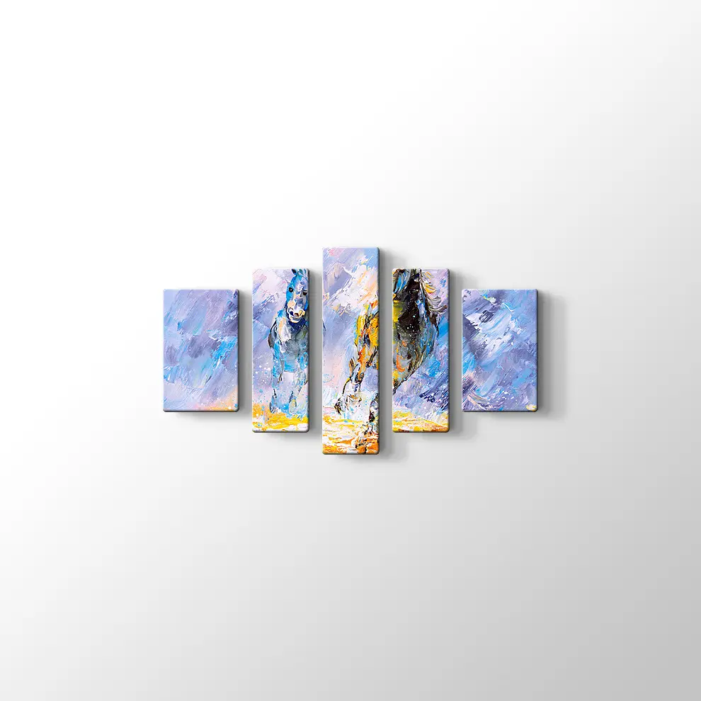 Dekoratif Koşu Atı Kanvas Tablo