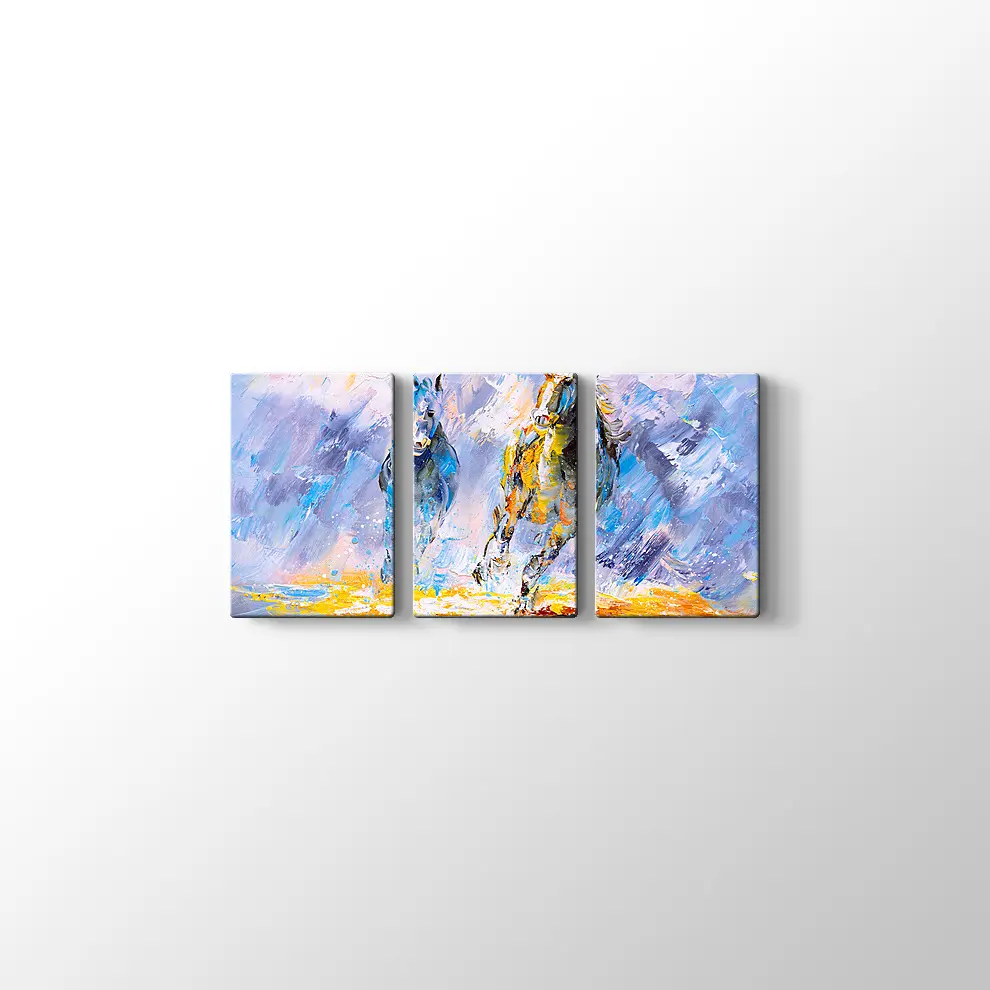 Dekoratif Koşu Atı Kanvas Tablo