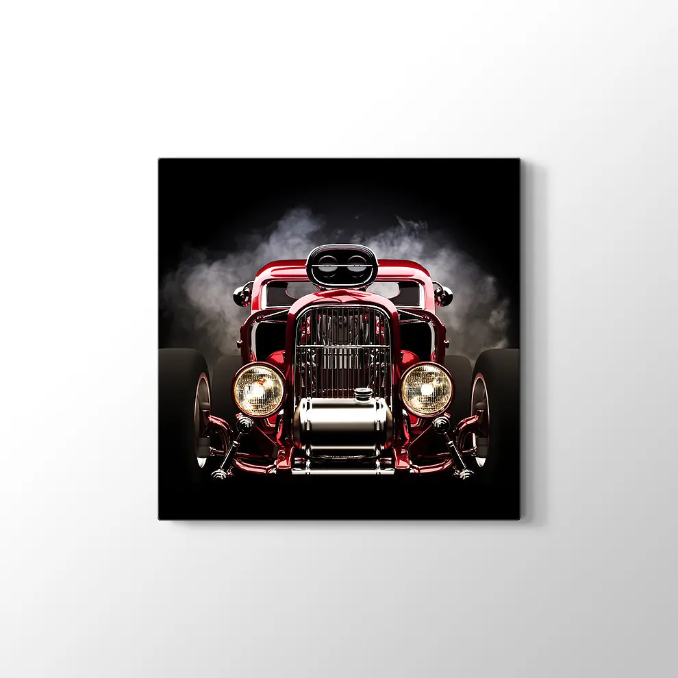 Kırmızı Hud Rod Kanvas Tablo