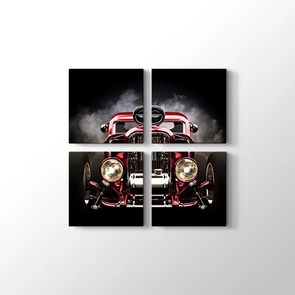 Kırmızı Hud Rod Kanvas Tablo