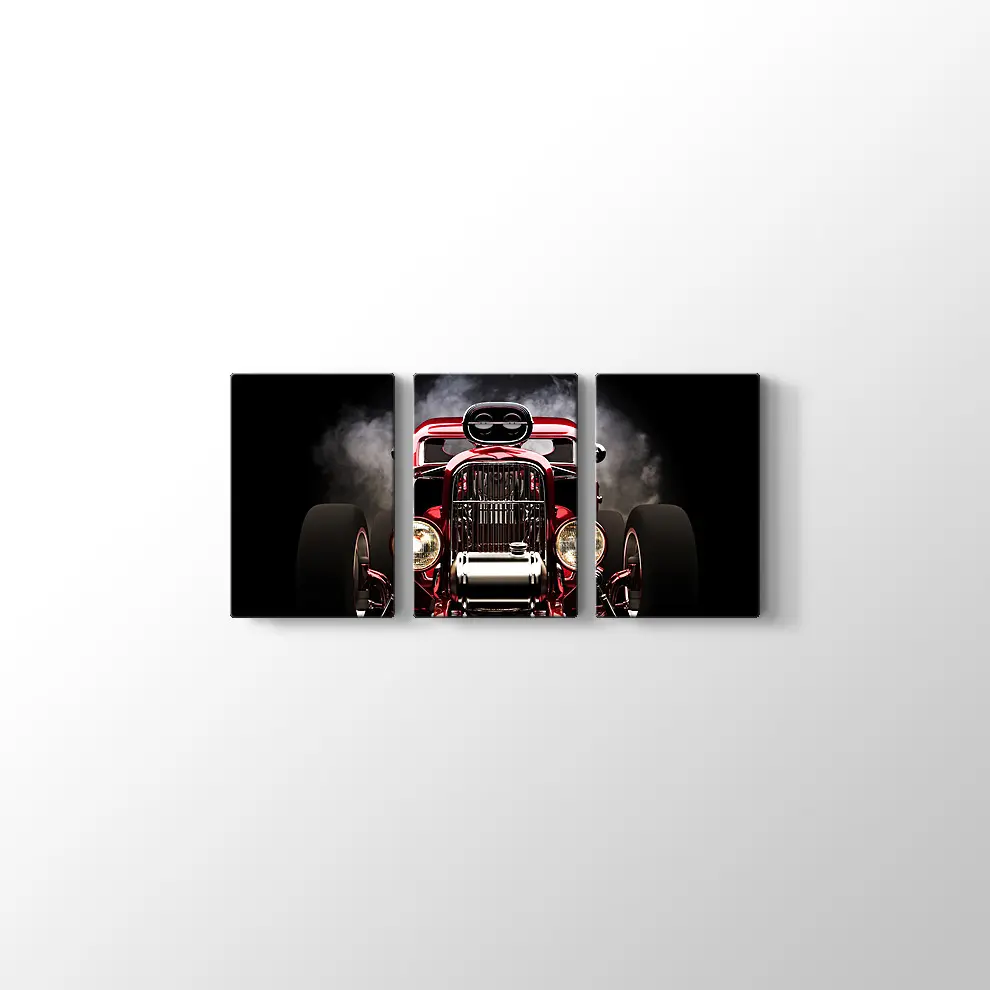 Kırmızı Hud Rod Kanvas Tablo