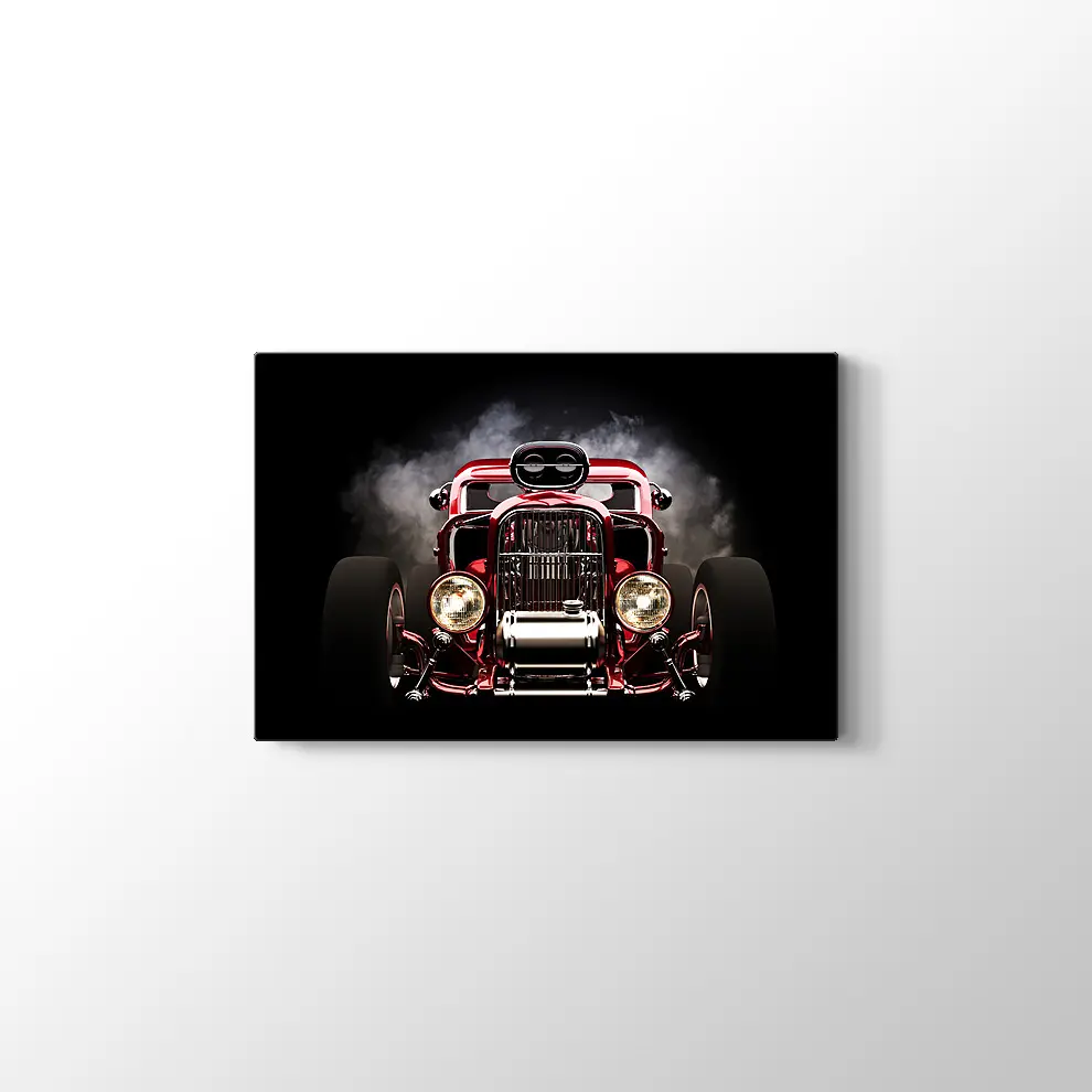 Kırmızı Hud Rod Kanvas Tablo