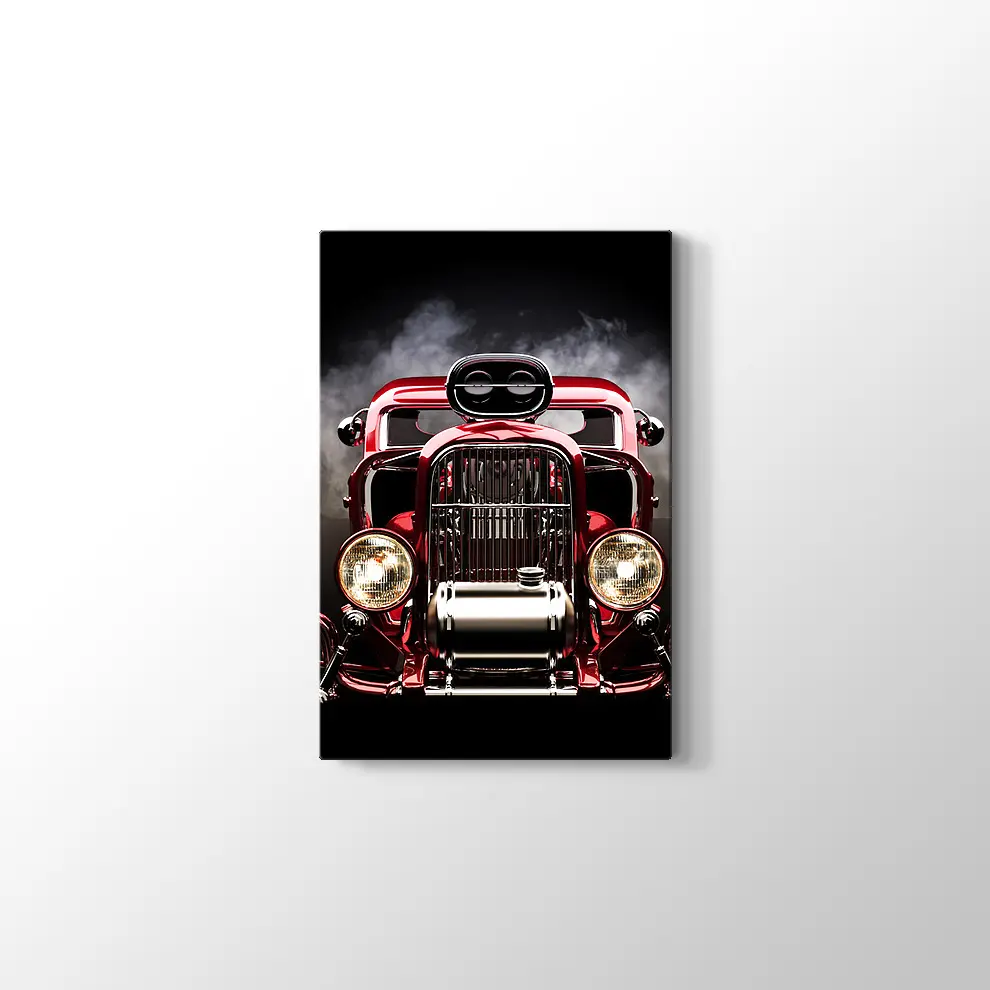 Kırmızı Hud Rod Kanvas Tablo