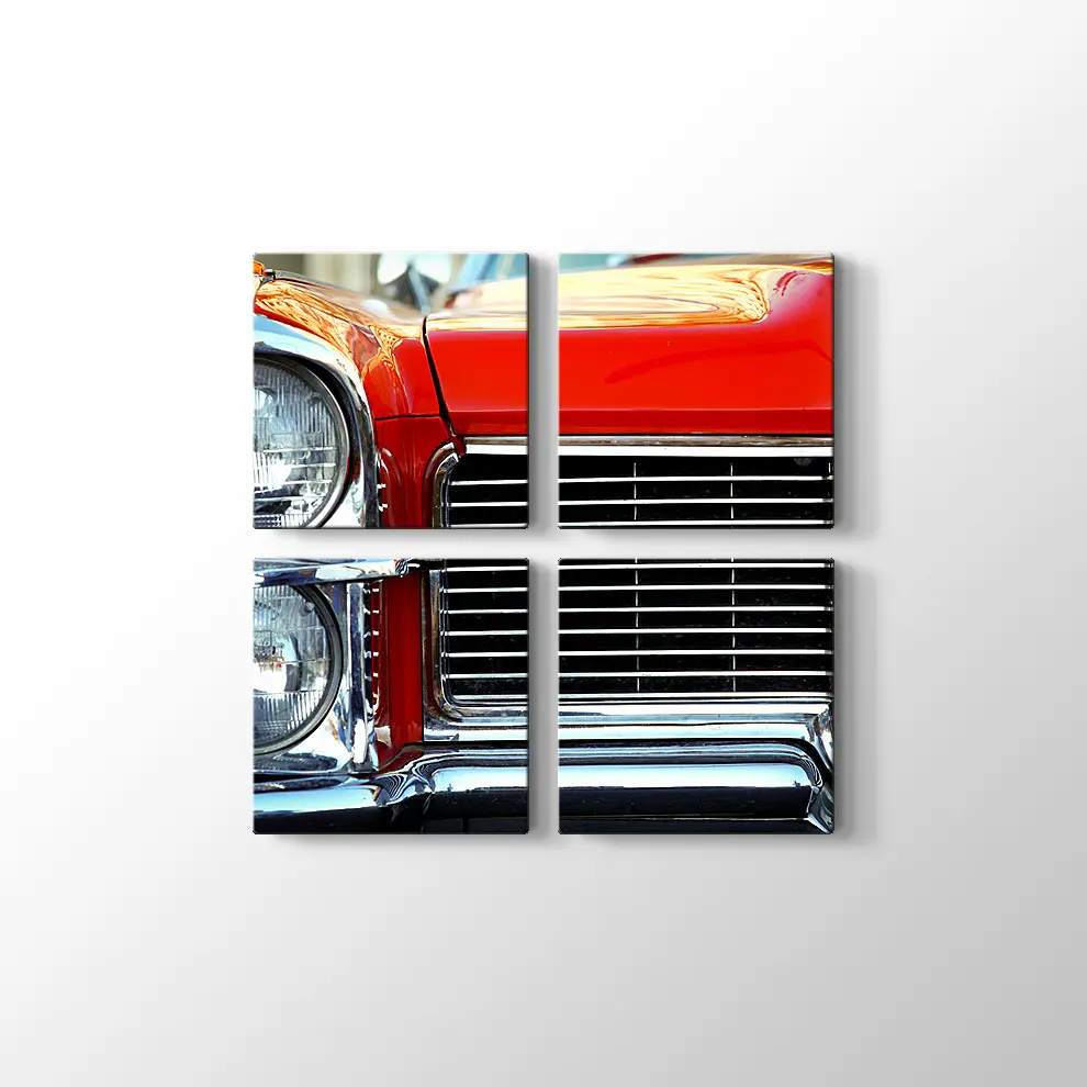 Kırmızı Cadillac Rojo 1965 Kanvas Tablo