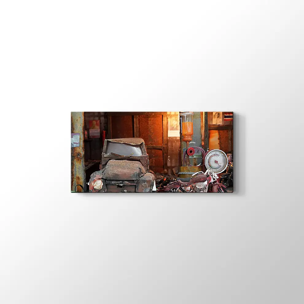 Terk Edilmiş Kamyonet Kanvas Tablo