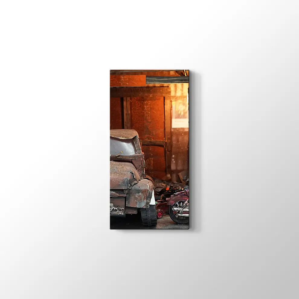 Terk Edilmiş Kamyonet Kanvas Tablo