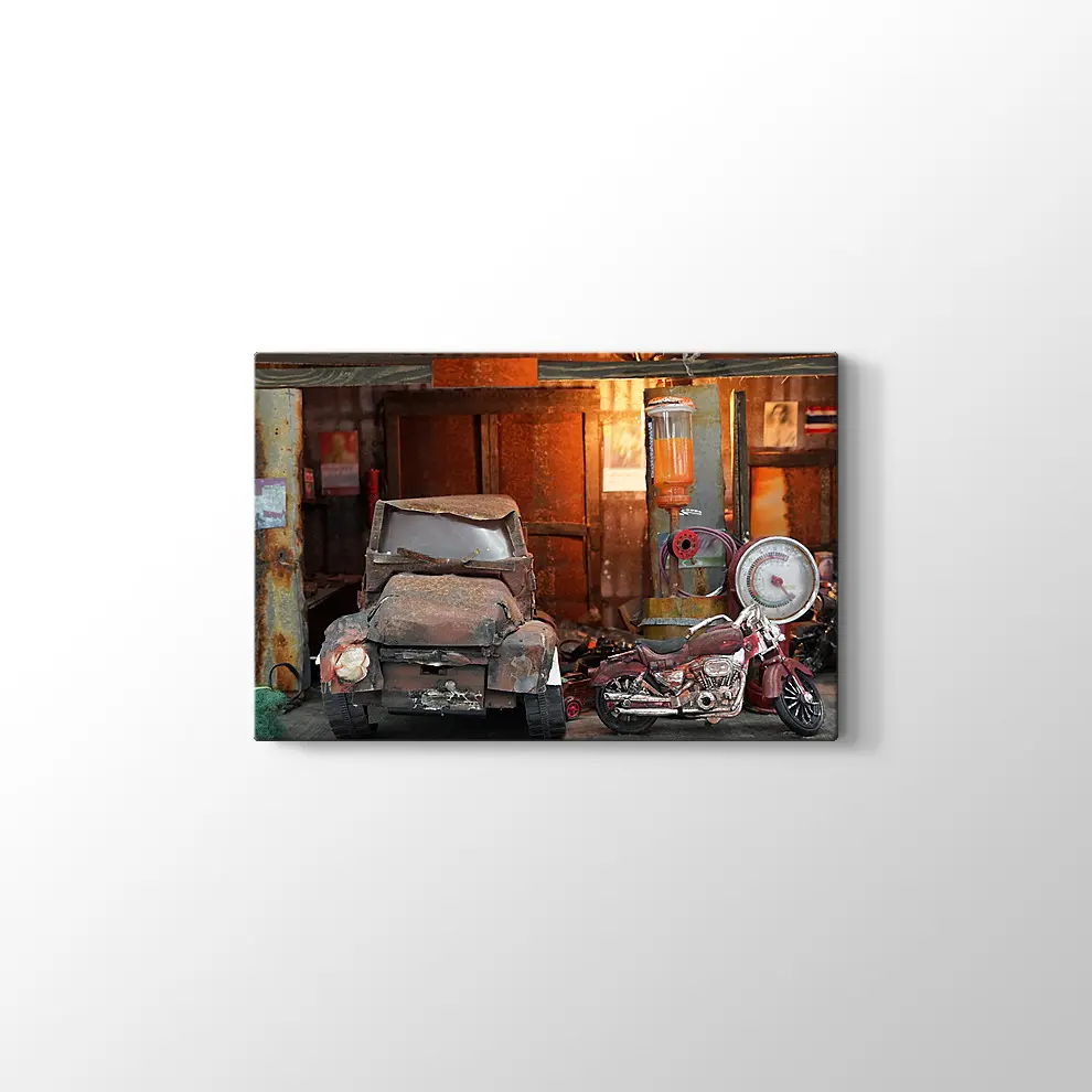 Terk Edilmiş Kamyonet Kanvas Tablo