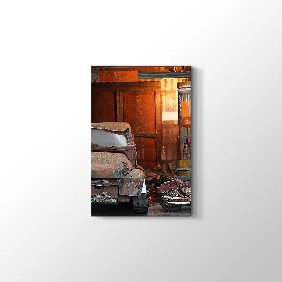 Terk Edilmiş Kamyonet Kanvas Tablo