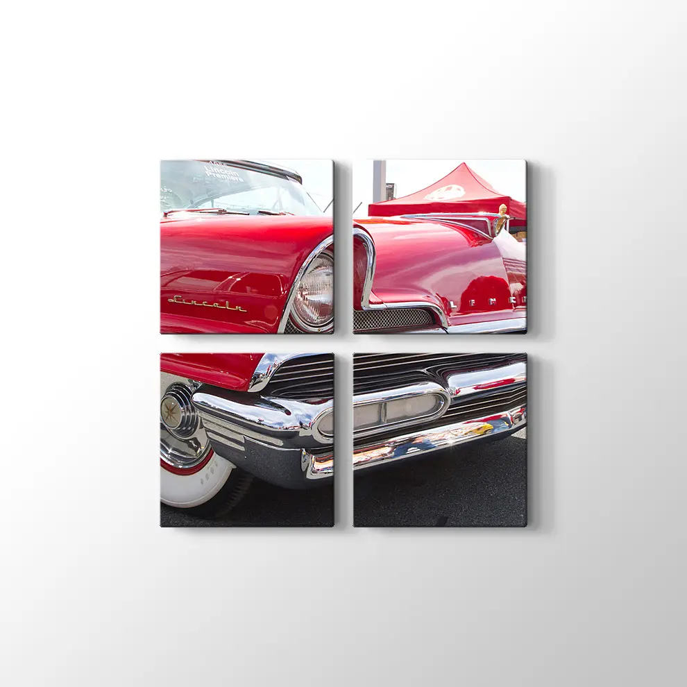 Kırmızı 1956 Lincoln Kanvas Tablo