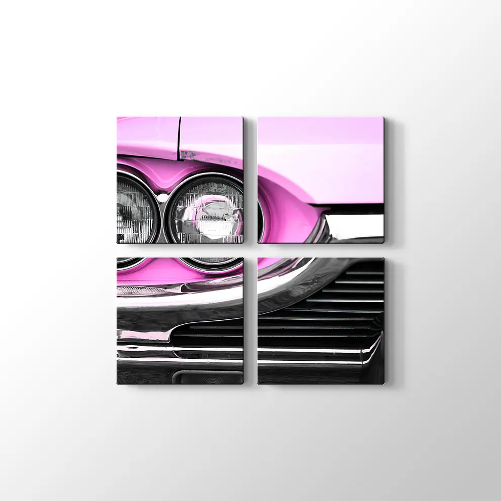 Pembe Ford 1964 Thunderbird Kanvas Tablo