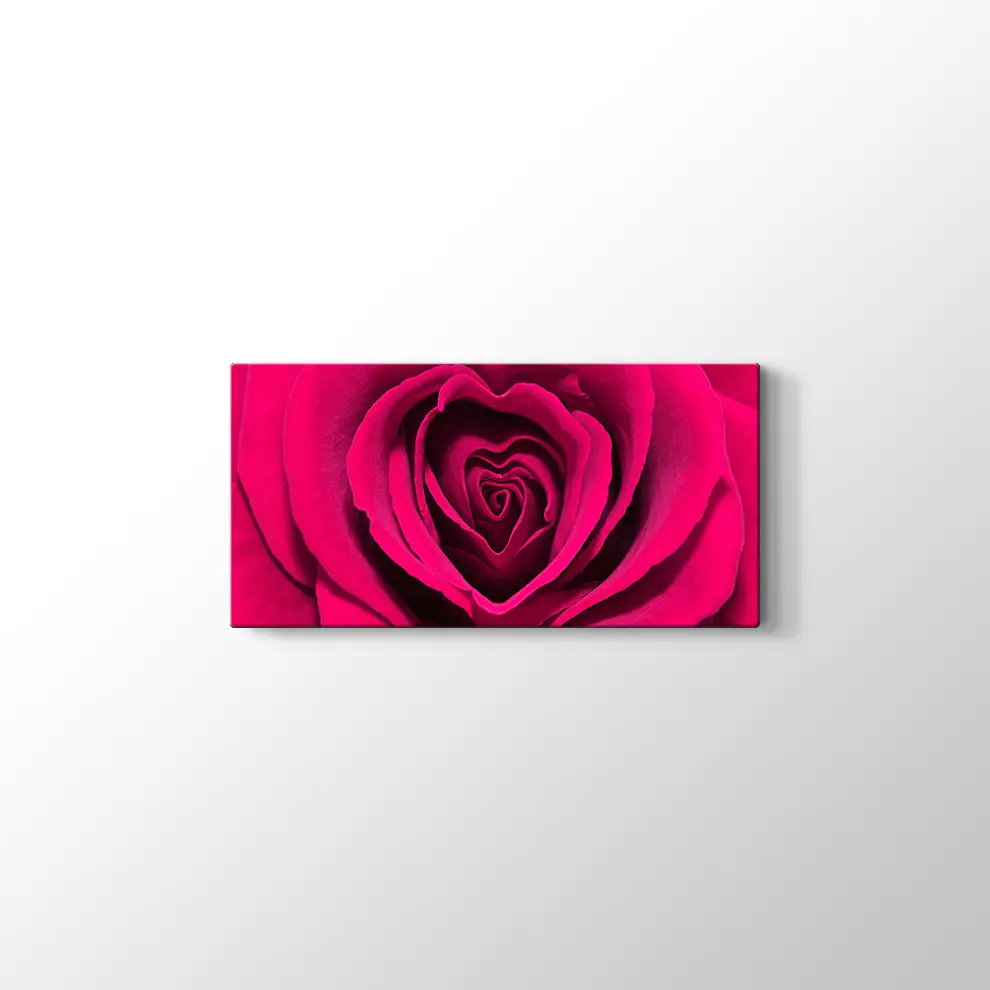 Gül Yaprağı Kalp Kanvas Tablo