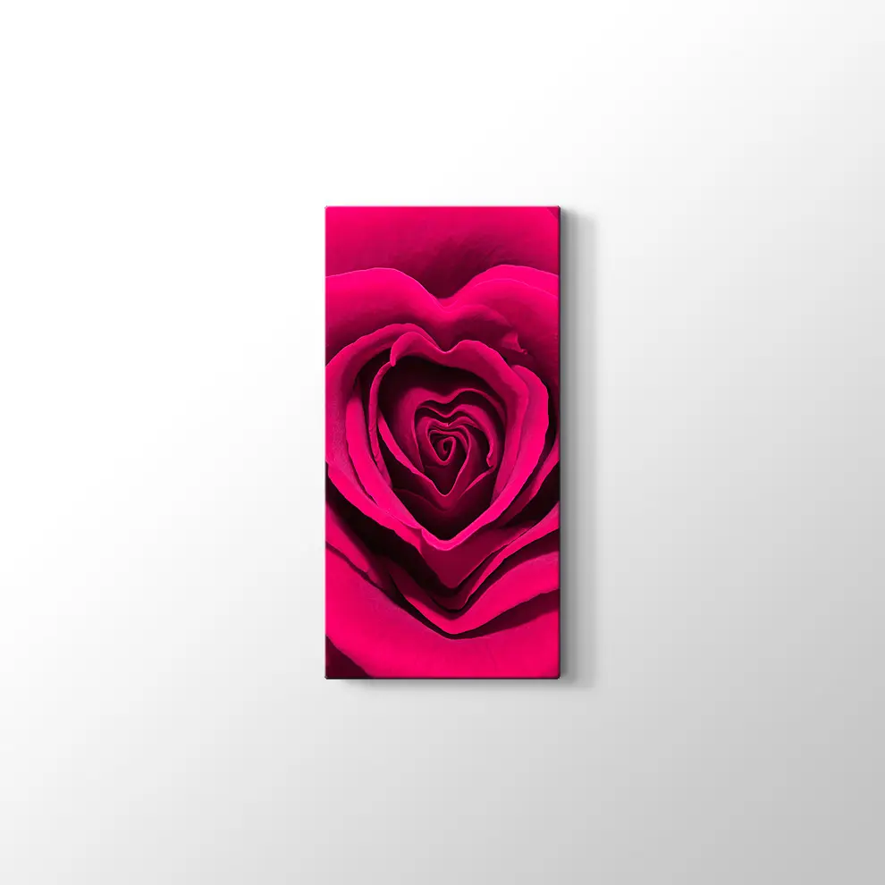 Gül Yaprağı Kalp Kanvas Tablo