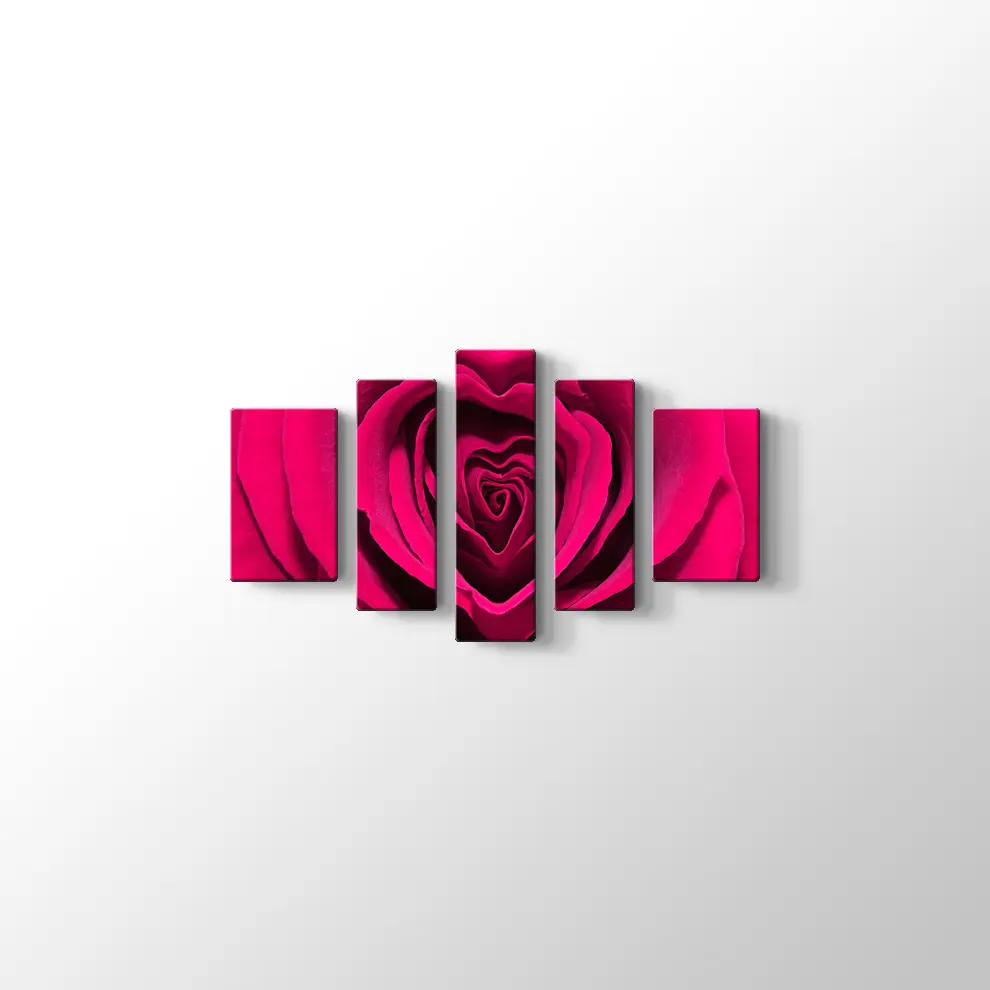 Gül Yaprağı Kalp Kanvas Tablo