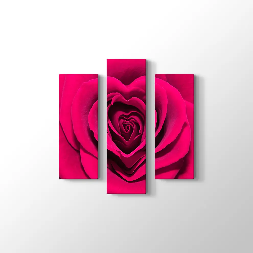 Gül Yaprağı Kalp Kanvas Tablo