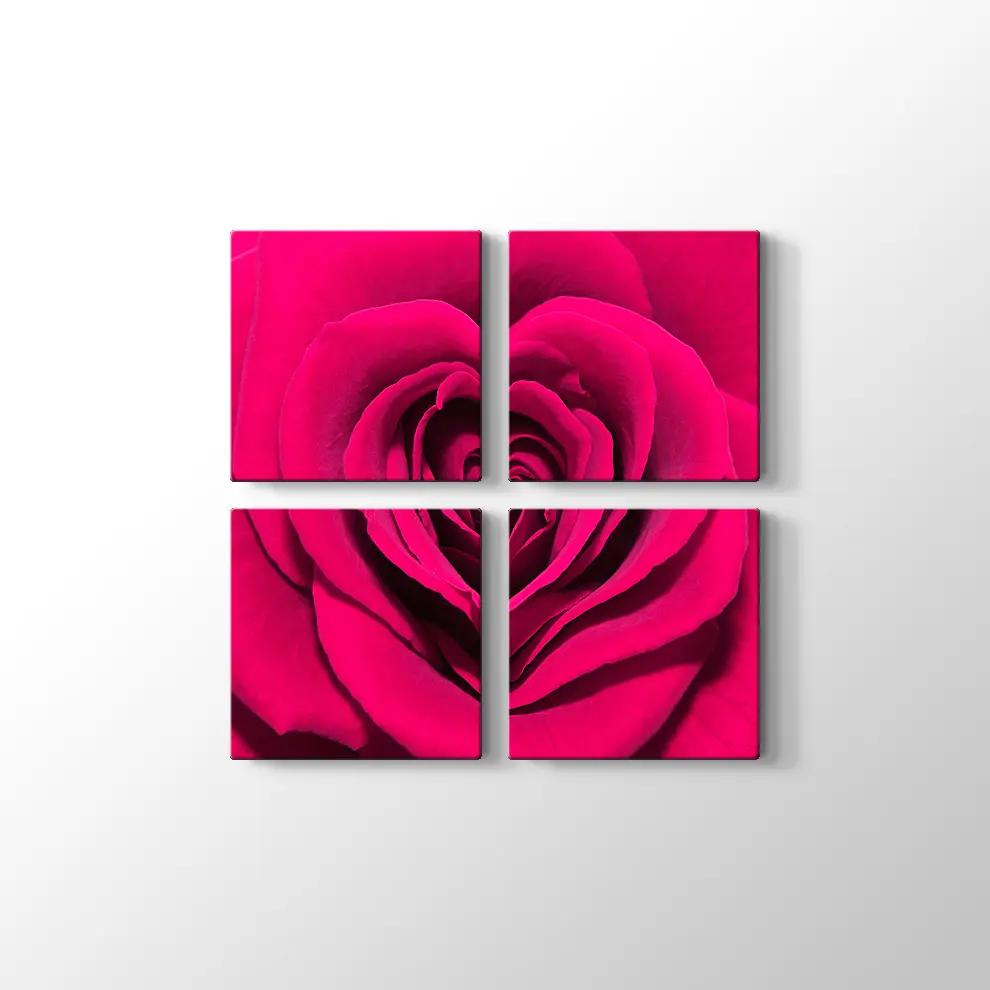 Gül Yaprağı Kalp Kanvas Tablo