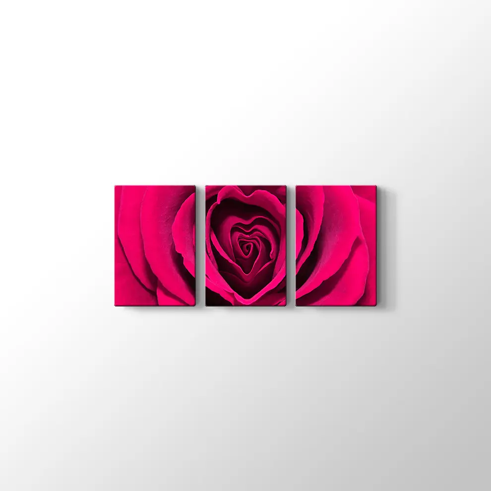 Gül Yaprağı Kalp Kanvas Tablo