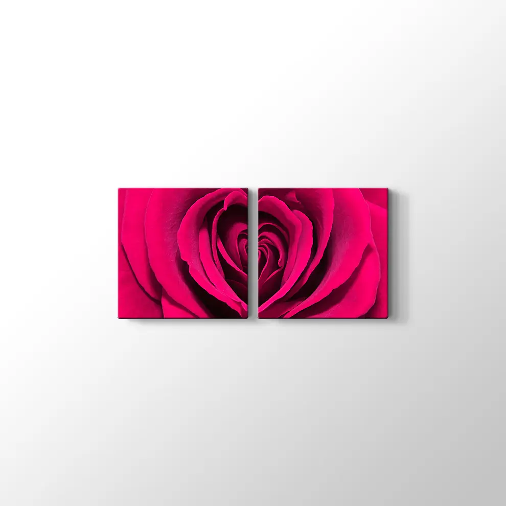 Gül Yaprağı Kalp Kanvas Tablo