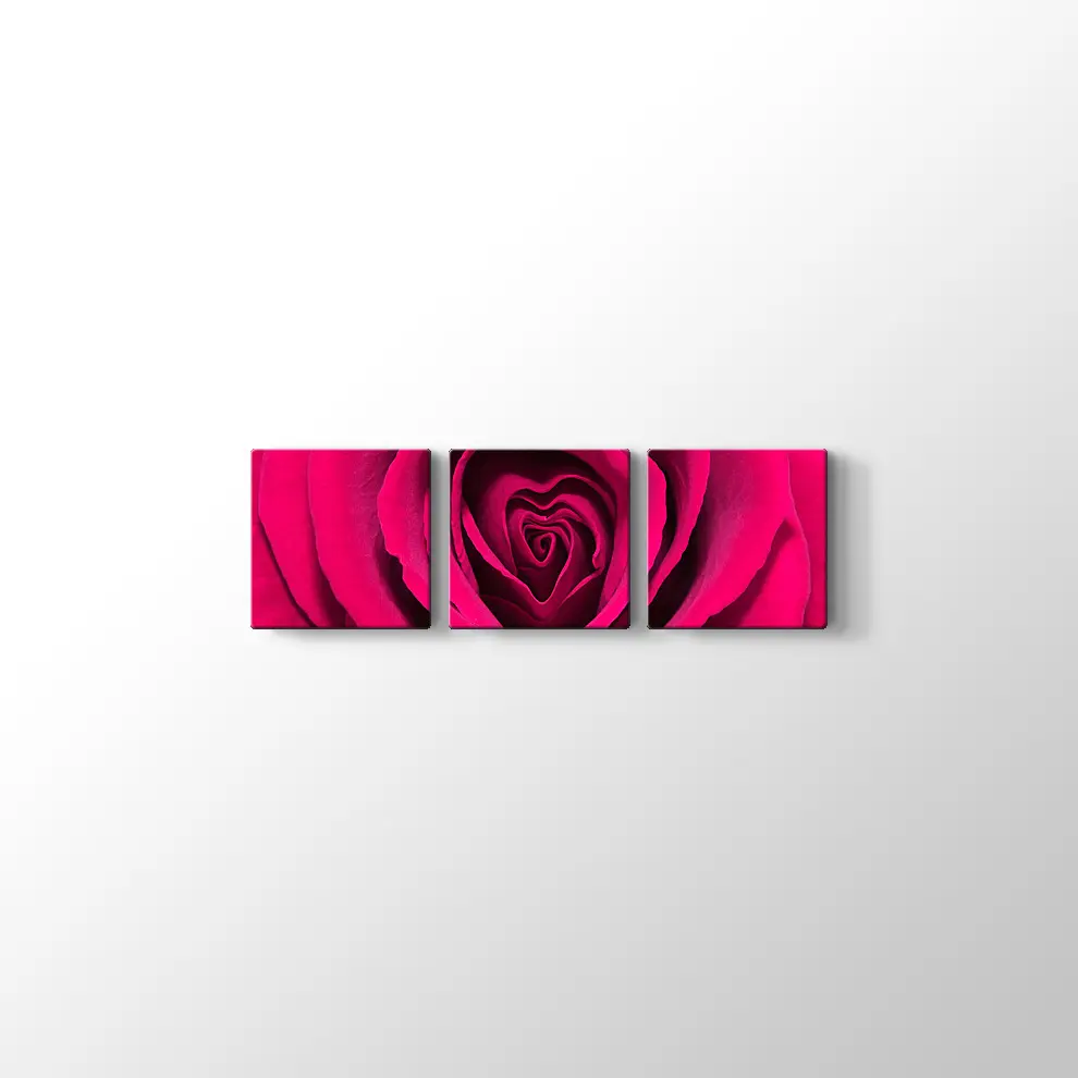 Gül Yaprağı Kalp Kanvas Tablo