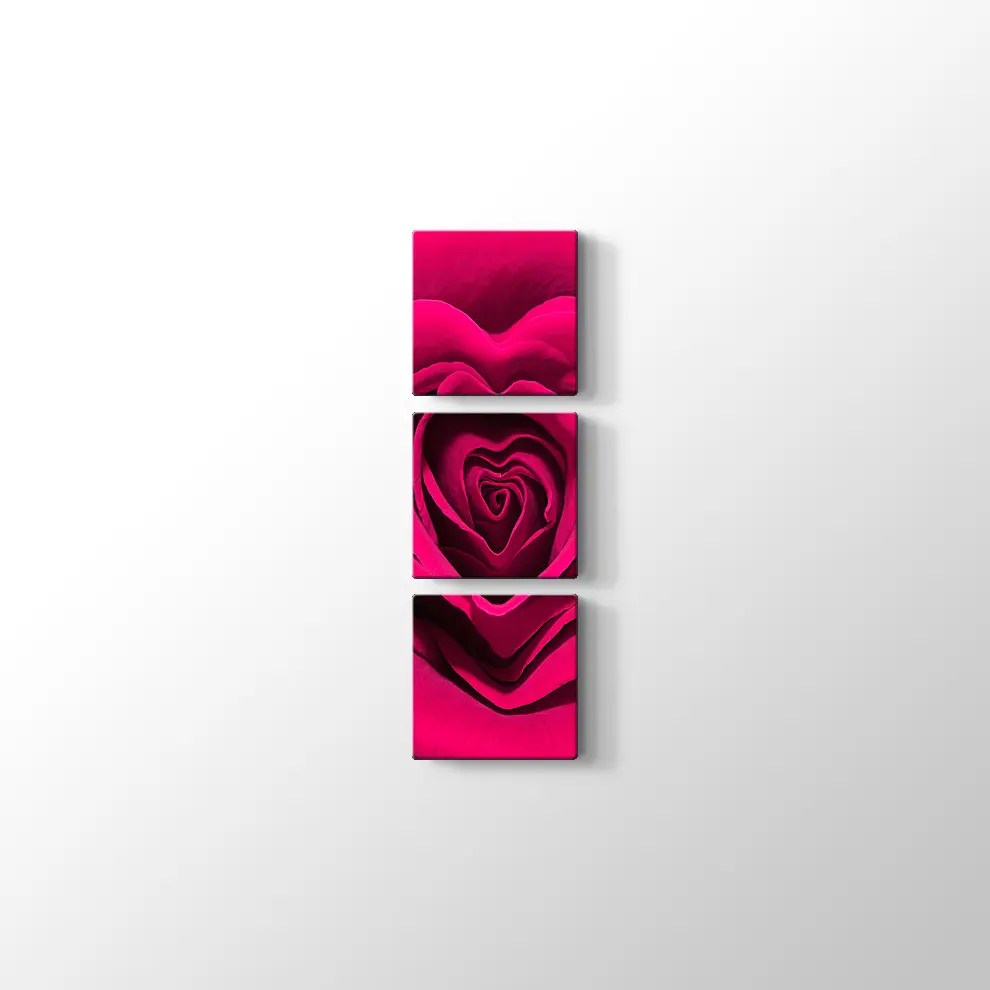 Gül Yaprağı Kalp Kanvas Tablo