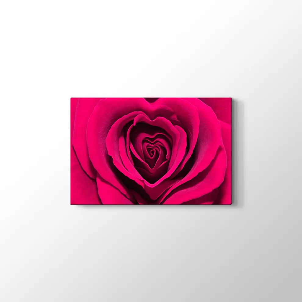 Gül Yaprağı Kalp Kanvas Tablo