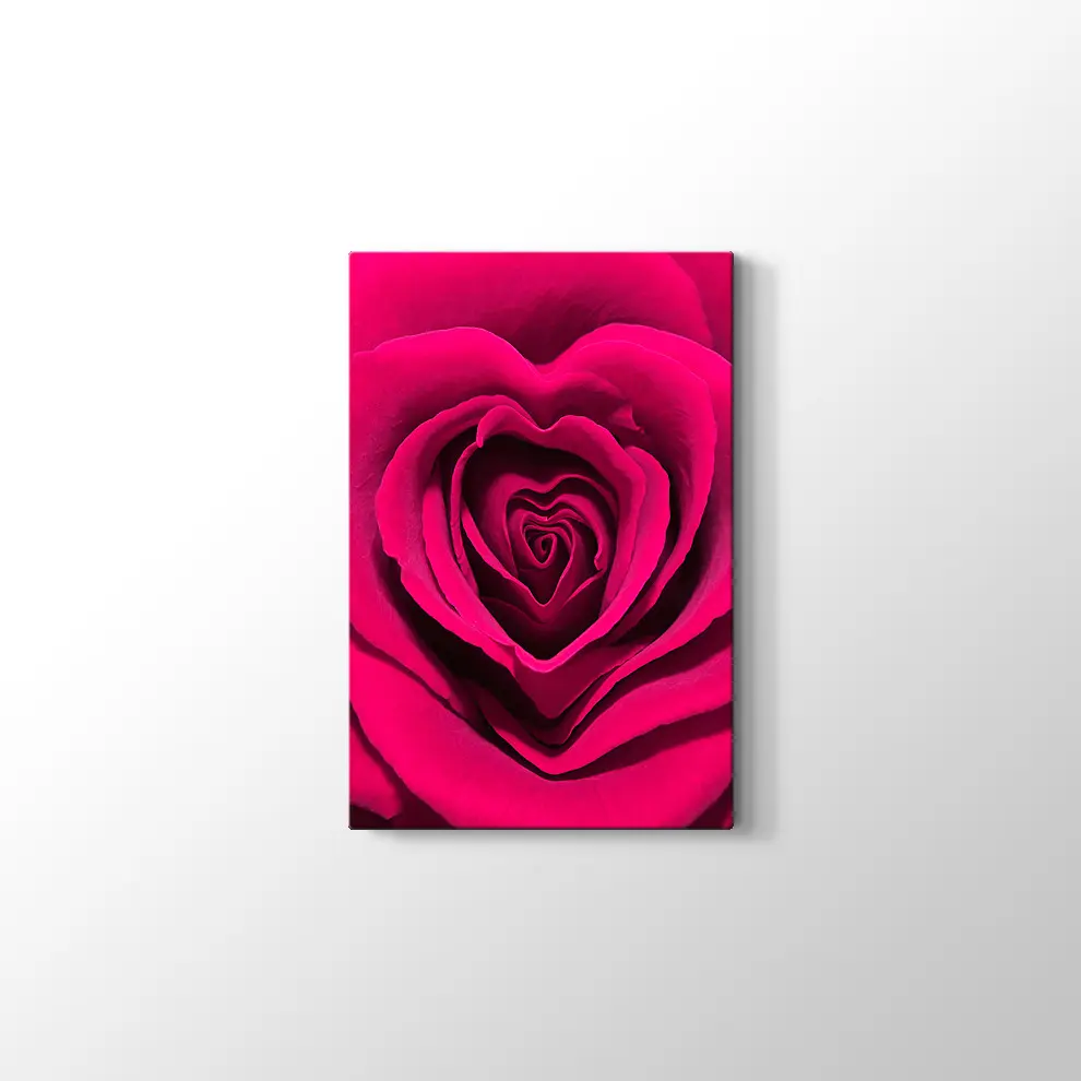 Gül Yaprağı Kalp Kanvas Tablo