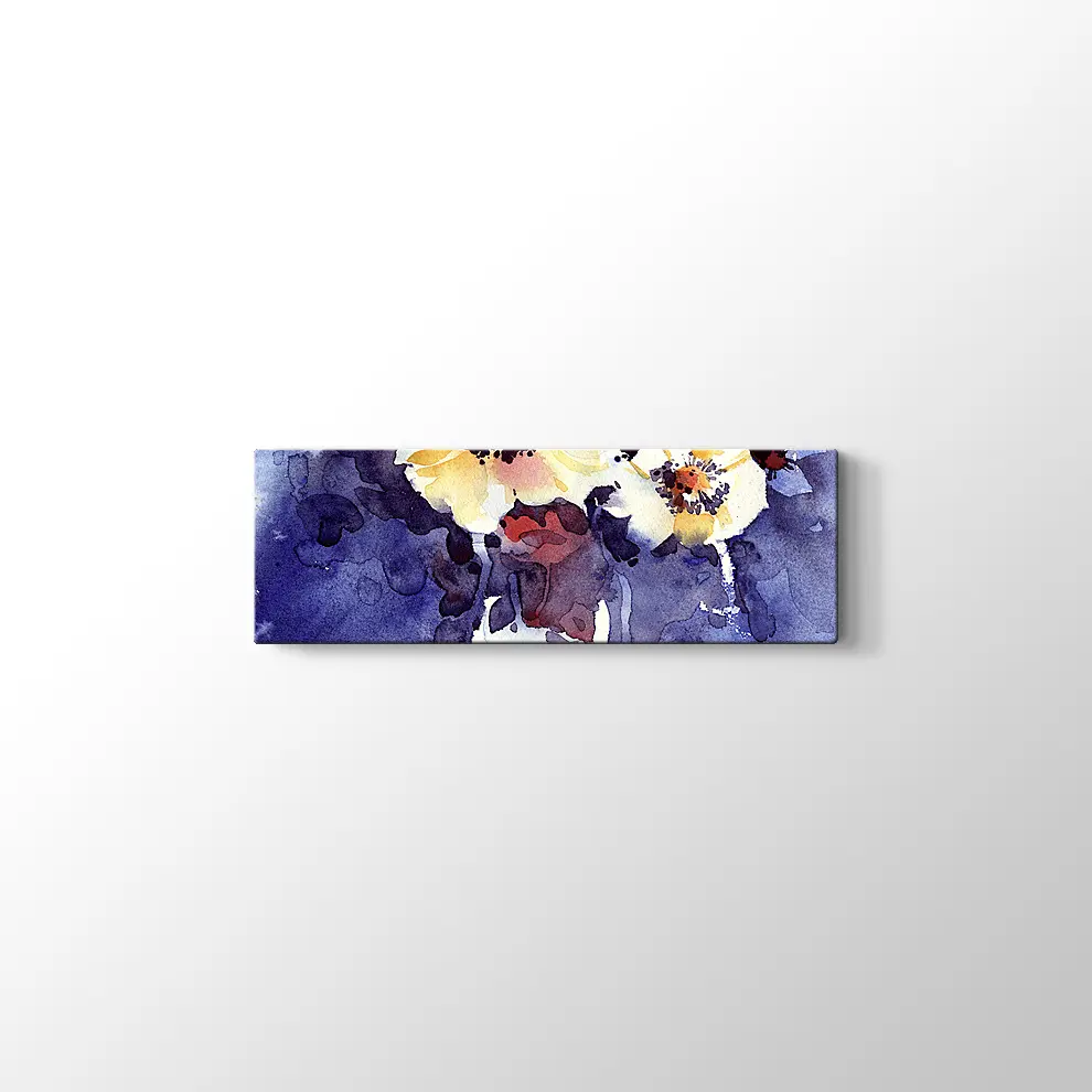 Suluboya Çiçek Çalışması Kanvas Tablo