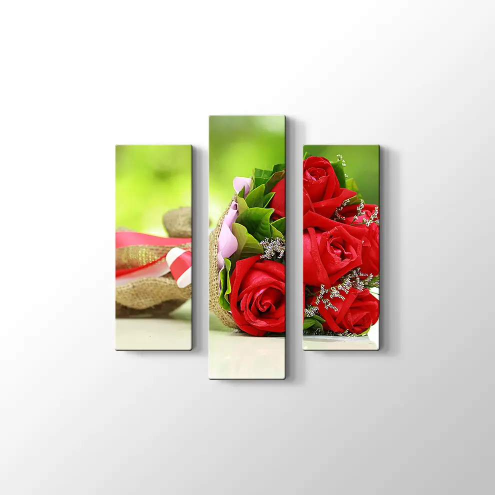 Bir Demet Kırmızı Gül Kanvas Tablo
