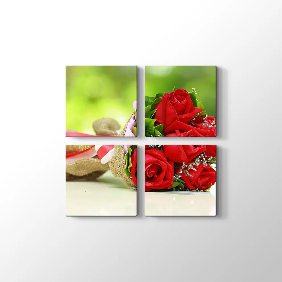Bir Demet Kırmızı Gül Kanvas Tablo