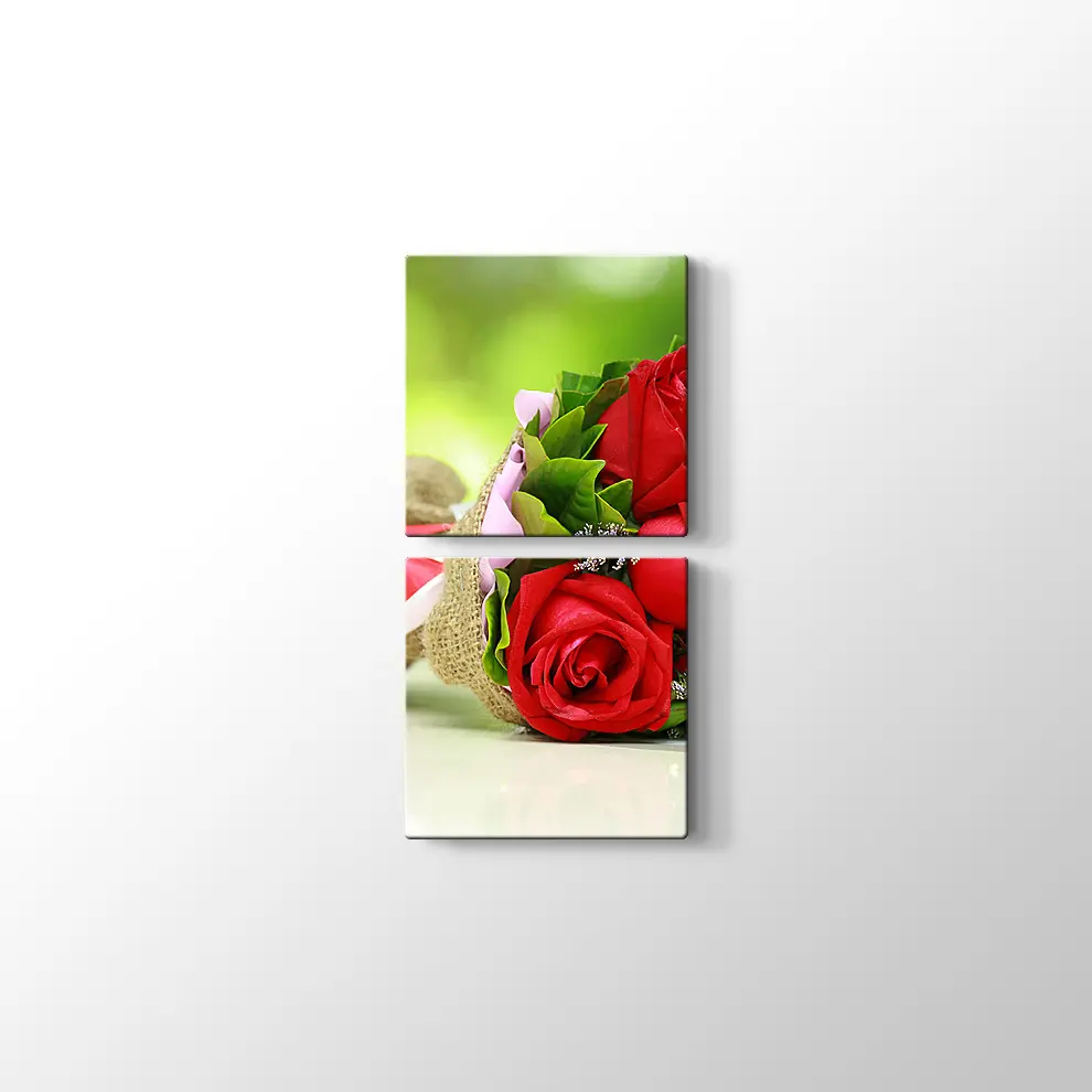Bir Demet Kırmızı Gül Kanvas Tablo