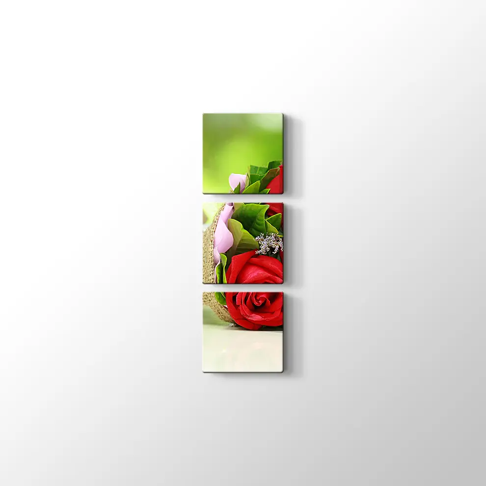 Bir Demet Kırmızı Gül Kanvas Tablo