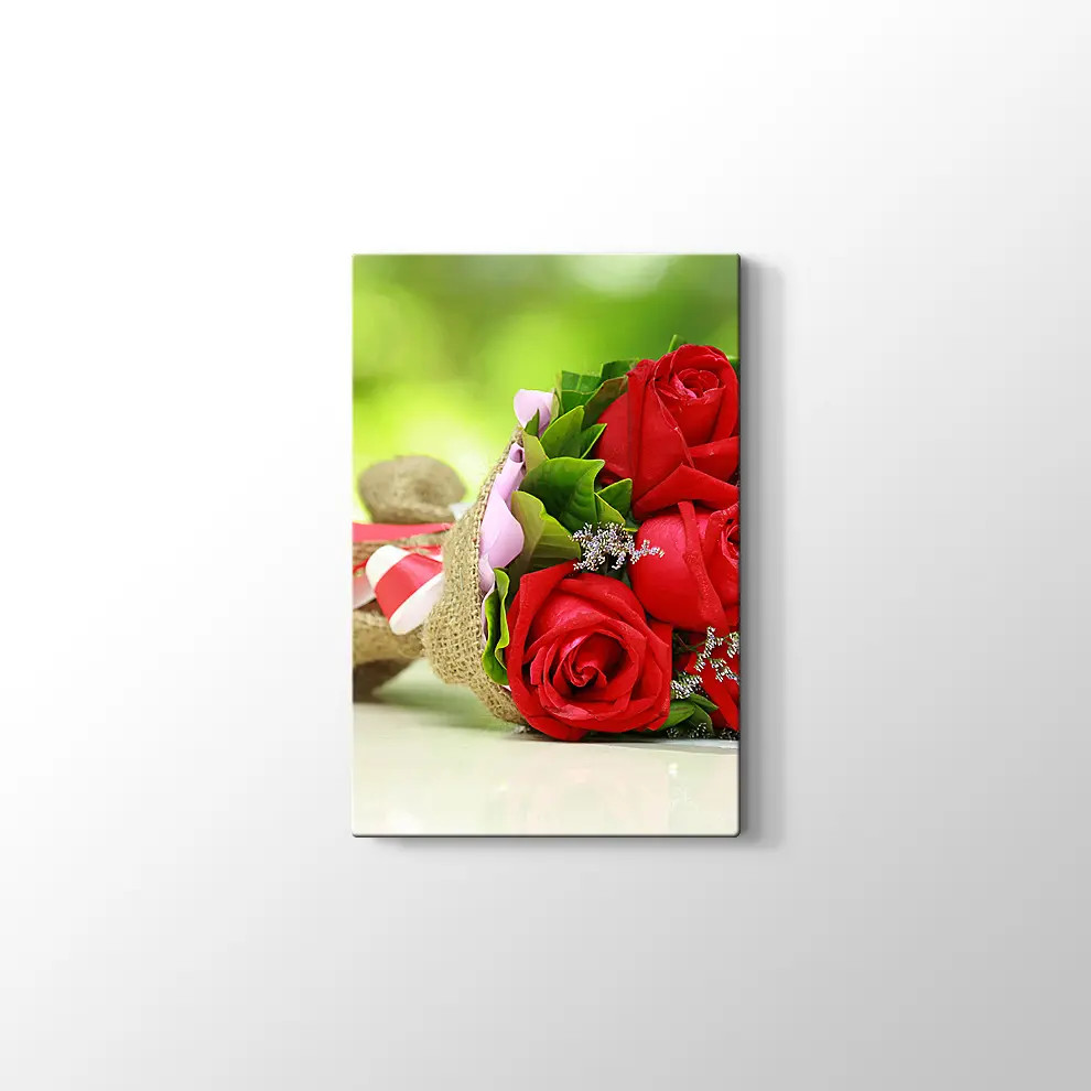 Bir Demet Kırmızı Gül Kanvas Tablo