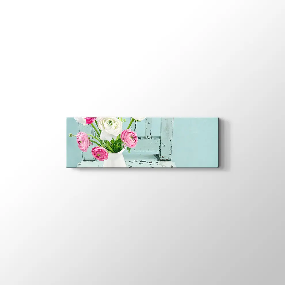 Vazoda Renkli Güller Kanvas Tablo
