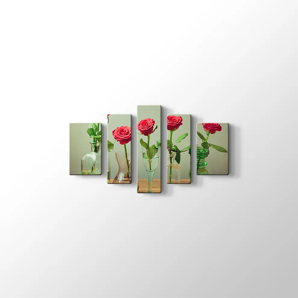Vazolarda Güller Kanvas Tablo