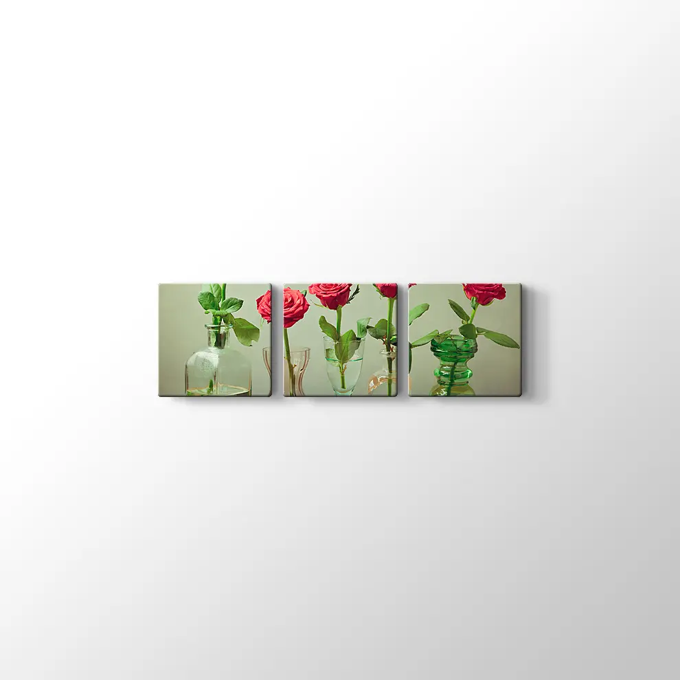 Vazolarda Güller Kanvas Tablo