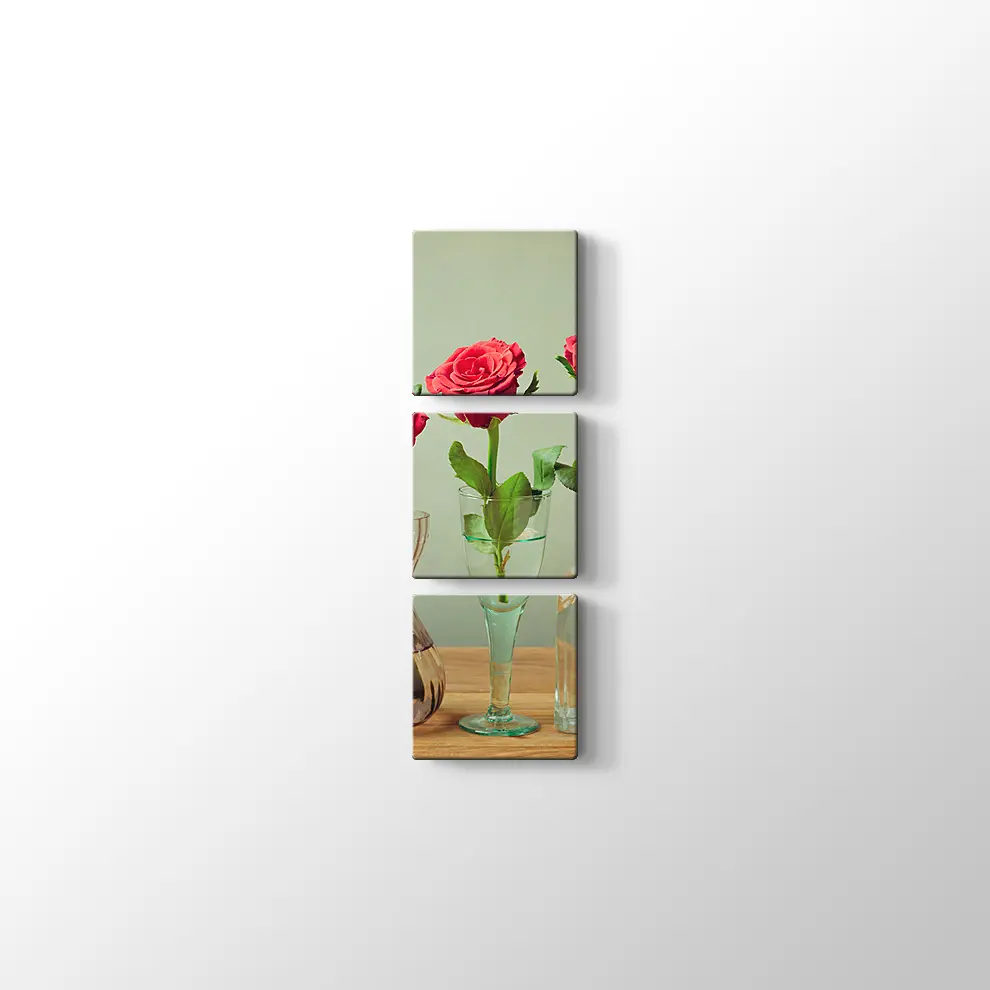 Vazolarda Güller Kanvas Tablo