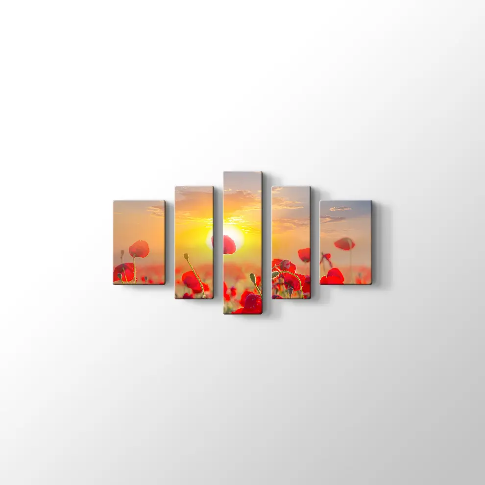 Gündoğumunda Gelincikler Kanvas Tablo