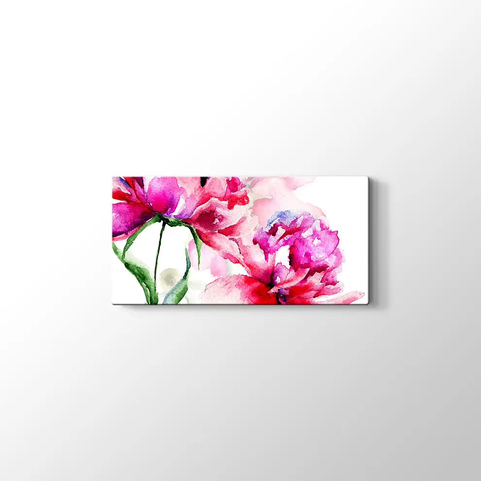 Pembe Çiçekler Kanvas Tablo